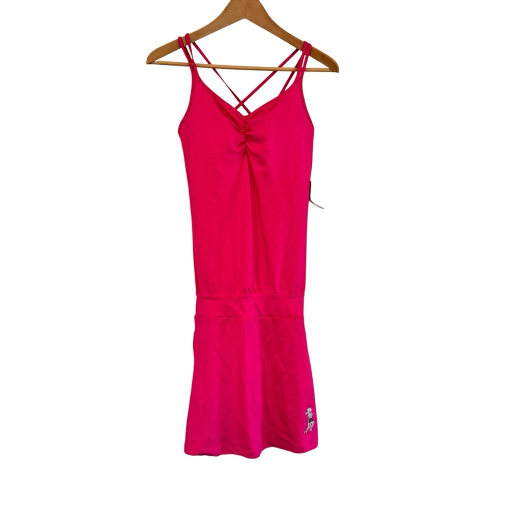 NWT RunningSkirts Sporty Dress Womens M Pink Tennis Running Bra Strappy Pockets